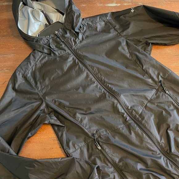 Columbia Windbreaker Jacket Hoodie Black Size Medium - Picture 2 of 9